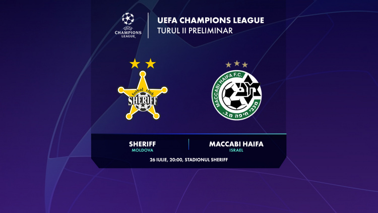 LIVE 20:00. UEFA Champions League, Sheriff – Maccabi Haifa